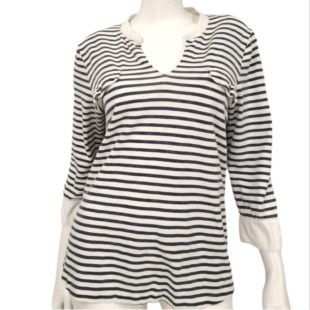 J. Crew Blue Striped Nautical Top Women’s size Medium